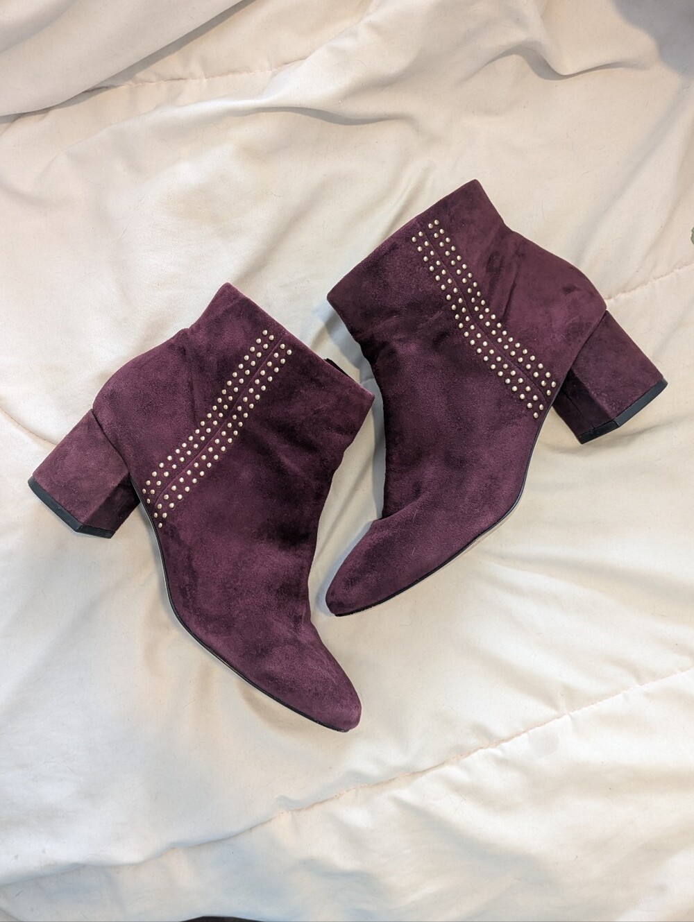 Women's Burgundy Suede Ankle Boots